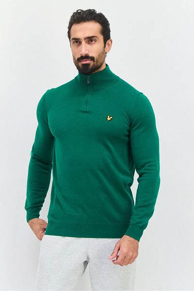 Lyle & Scott Men High Neck Long Sleeve Brand Logo Sweatshirt, Green