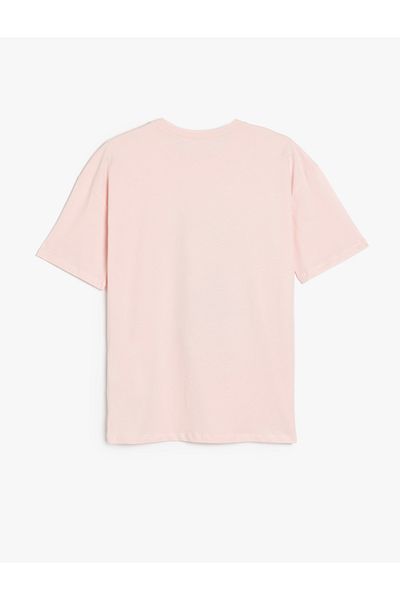 Koton Cat Printed Crew Neck Short Sleeve Oversize T-Shirt