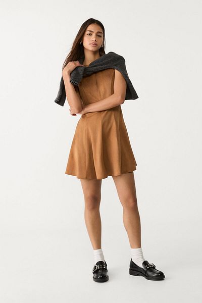 Stradivarius Short faux suede dress