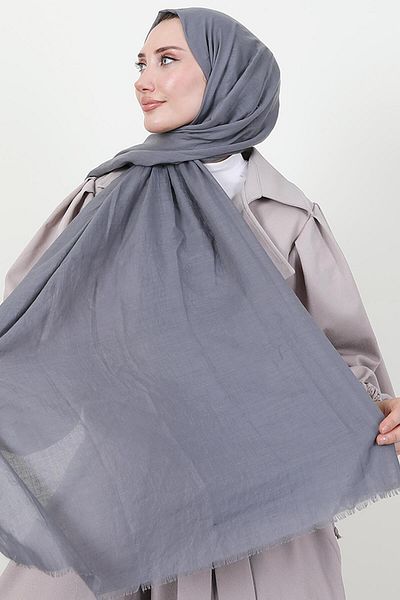 GİYZAMİLA Organic Cotton Shawl Gray