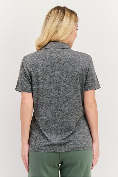 SKECHERS Women Sportswear Fit Short Sleeve Outdoor Polo Shirt, Grey