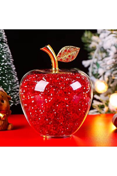 XTRIKE ME Elma Figürleri Noel Kristal Elma Düğün Doğum Günü Parti Masa Süsleri Dekorasyon (Kırmızı)