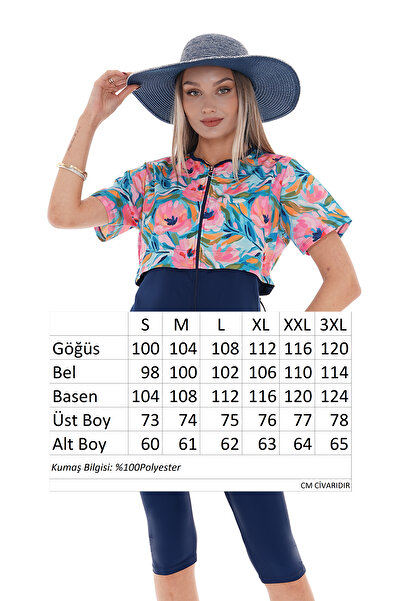 REMSA Μαγιό Suna με λουλουδάτο μοτίβο ημικλειστό Hijab 2508