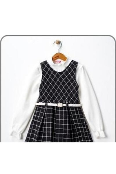 ANNA CARİNA Carina 187-01-25 Girls' Jacquard Soft Textured Dress 5-8 Years