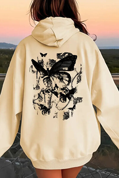 Wish BF Φούτερ με κουκούλα με στάμπα πεταλούδας