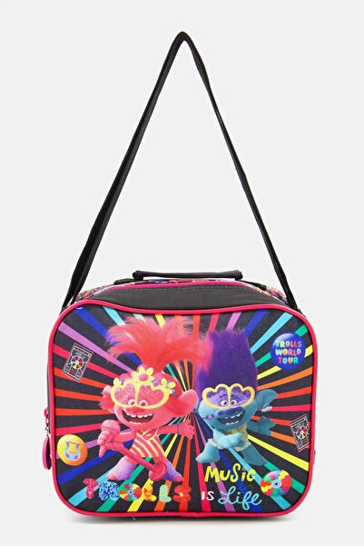 Trolls حقيبة غداء مطبوعة للبنات، 24 طول × 19 ارتفاع × 11 عرض، لون أحمر