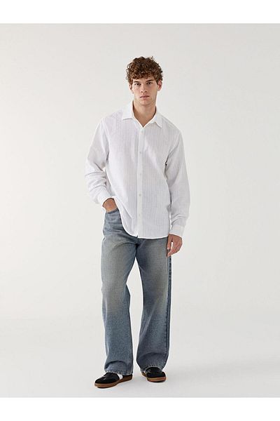 LC Waikiki Ανδρικό μακρυμάνικο πουκάμισο Dobby XSIDE Regular Fit
