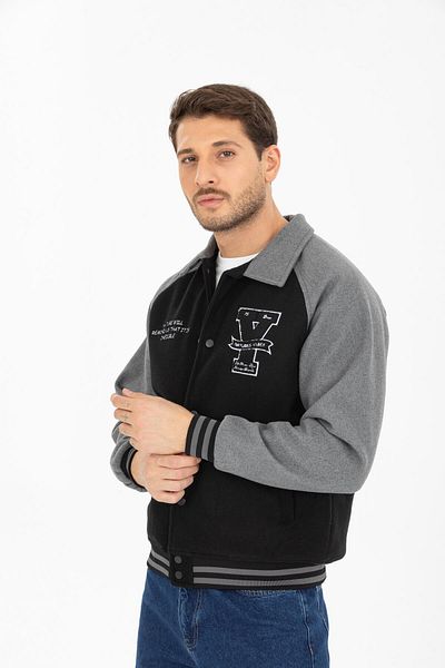 Store معطف جامعي بأزرار للرجال