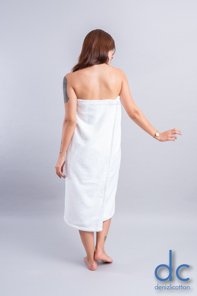 velvettowels SuperSoft Velvet Women's Sauna, Beach Skirt and Laser Towel White 88x150 Cm