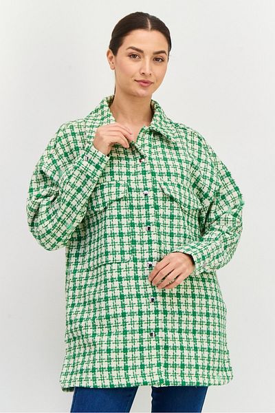 Urban Bliss Women Checkered Jacket Shirt, Green