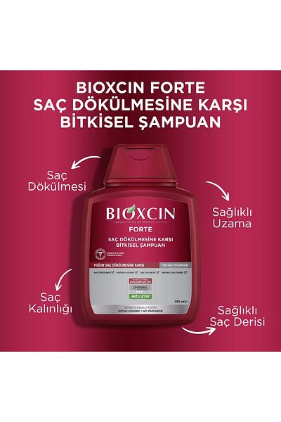 Bioxcin Forte Intensive Anti-Hair Loss 300ml Herbal Shampoo + 100ml Gel Gift - 3 Pieces