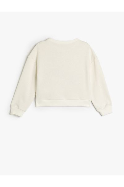Koton Girl's Ecru Sweatshirt - 5Skg10329Ak