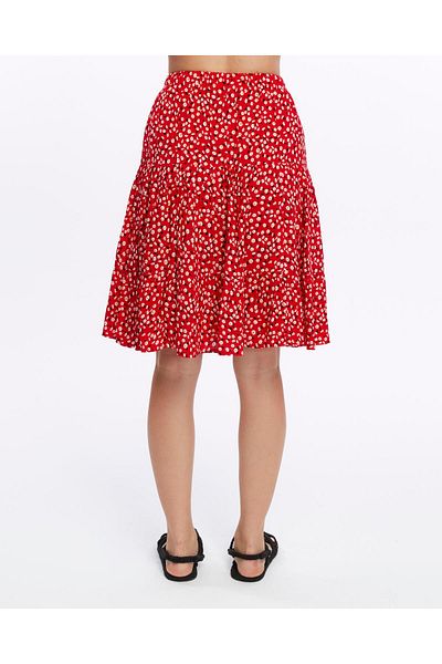 NURÖREN Viscose Fabric Floral Print Midi Length Women's Shorts Skirt