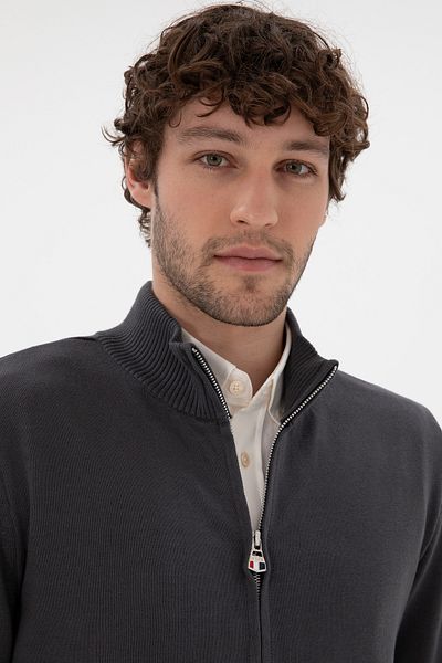 U.S. Polo Assn. Men's Anthracite Basic Knitwear Cardigan 50298268 -Vr006