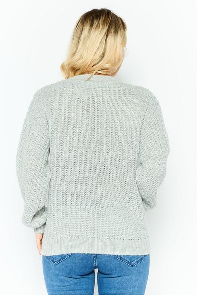 Esprit Women Crew Neck Knitted Sweater, Grey