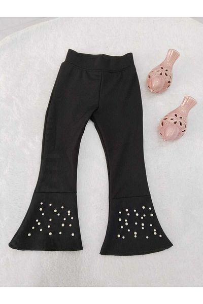 Store Girl's Spanish Leg Leggings with Pearl Detail