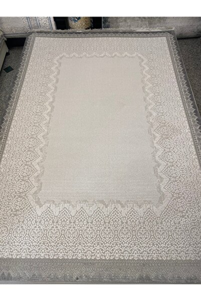 KARAR HALI İpekli gri krem yün kalın salon halısı