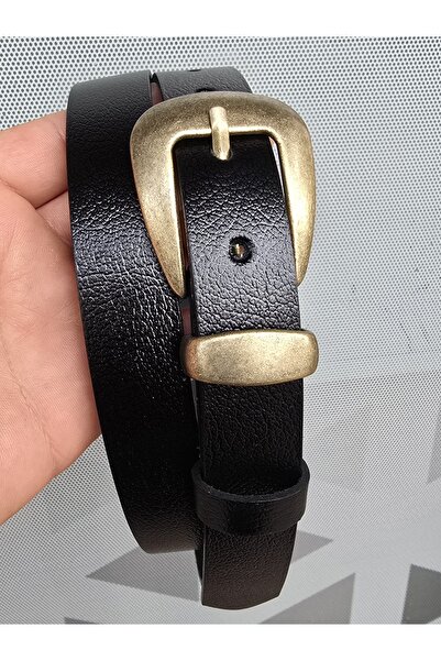 Kemerix 100% натуральна шкіра Античний чорний ремінь з пряжкою