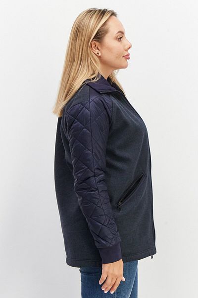 Aigle Women High Neck Long Sleeve Textured Jacket, Navy