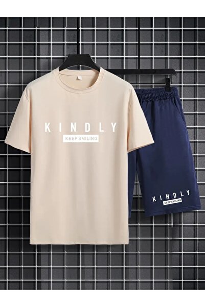 DAXİS Sportwear Company طقم رجالي مطبوع - تي شيرت وشورت سفلي