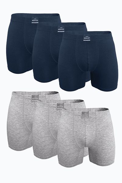 Malabadi Ανδρικό Smoked Grey 6-Pece Premium Collection Modal Long Boxer 6M250
