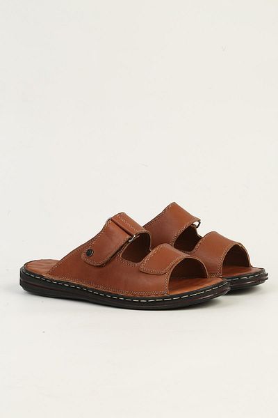 Pierre Cardin Genuine Leather Tan Men's Slippers Pc-7449