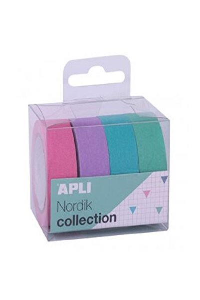 Aplı Apli Nordic Washi хартиени лепящи ленти 4 броя пастелни