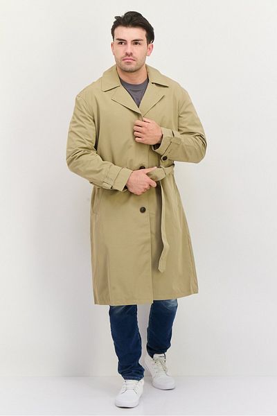 Esprit Men Solid Trench Coat, Tan