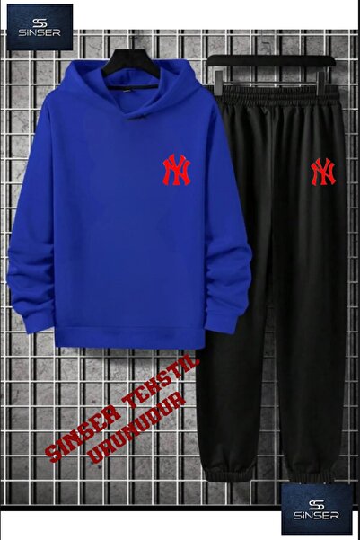 SS SİNSER Παιδικό σετ φόρμας με κουκούλα και στάμπα "NY RED"