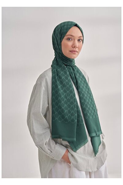 ARMANDA Cotton monogram pamuk şal zincir desen