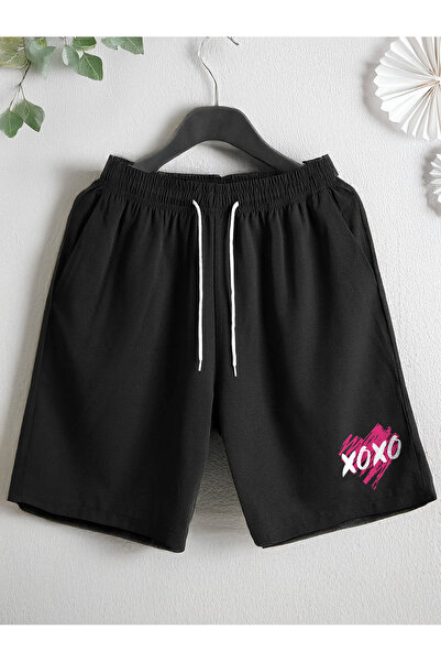 De Carte شورت برمودا نسائي موسمي كاجوال مطبوع عليه فتاة XoXo