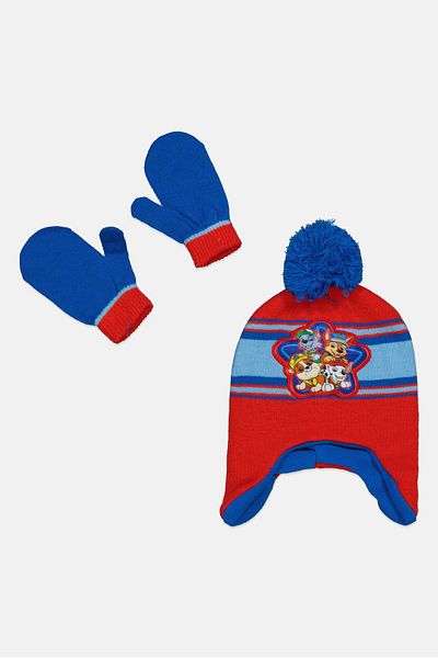 PAW PATROL Toddlers Boy 2 Pcs Beanie And Gloves Set, Red
