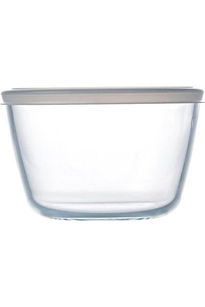 Pyrex 154p001/7044 حاوية تخزين مستديرة مع غطاء 1.1 لتر