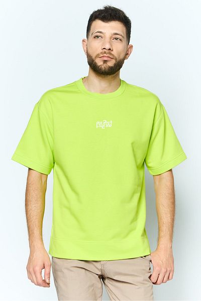 Esprit Men Crew Neck Short Sleeves Graphic Print Sweatshirt, Lime Green