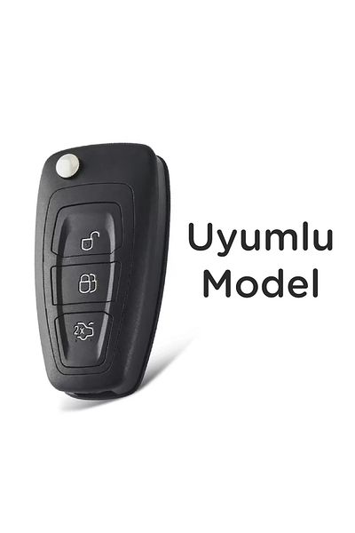 Luxe Aksesuarr Ford Focus -Transit - Fiesta Mondeo C-Max Switchblade 3 Button Carbon Fiber Key Protection Case