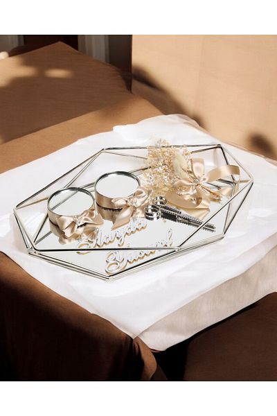 CyzHome Elation Silver Prism Promise Engagement Ring Tray
