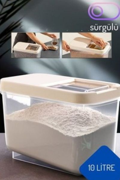 Open Home Concept Multibox 10 Lt Multi-Purpose Food Container with Easy Sliding Lid, Pulses Etc. Storage Container