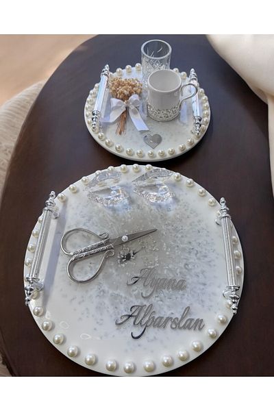 CyzHome Promise Engagement Tray with Ethereal Silver Pearls
