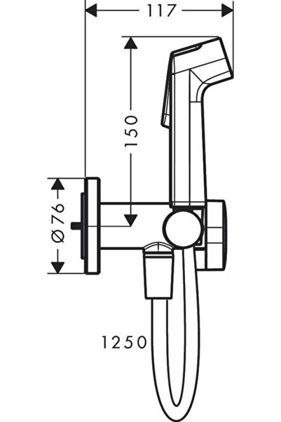 Hansgrohe Bidette El Duşu 1jet S EcoSmart+ Sıcak-Soğuk Su İçin Duş Askısı ve 125 Cm Duş Hortumu İle