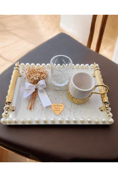 CyzHome Hana Söz Gold Coffee Tray