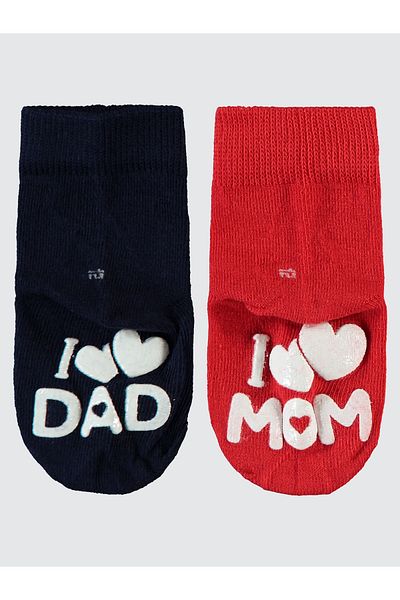 Civil Baby Baby Girl Anti-Slip 2-Piece Socks 6-18 Months Red