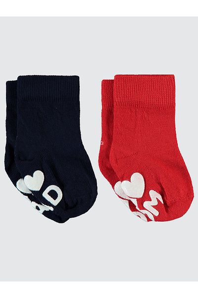 Civil Baby Baby Girl Anti-Slip 2-Piece Socks 6-18 Months Red