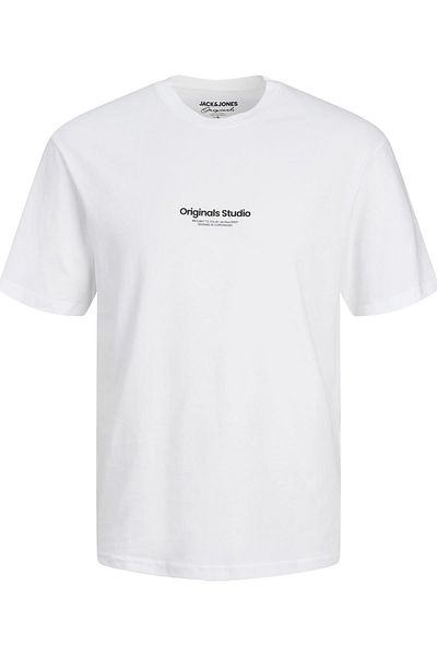 Jack & Jones Тениска JORVESTERBRO с кръгло деколте, SS, NOOS, бяла
