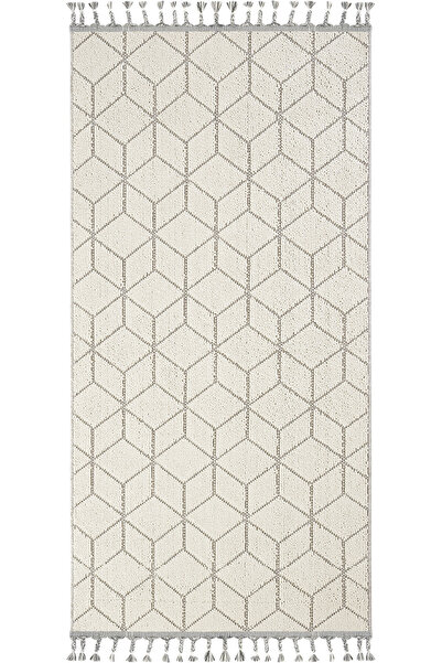 Cool Halı Bress 1407 Beyaz Mutfak Halısı Yumuşak Doku Bukle Tezgah Önü Leke T...