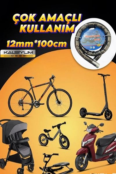 Kalsiyum Mood High Security Rope Chain Lock - 120mm Thickness, 100cm Length Moto Cycle Scooter Lock