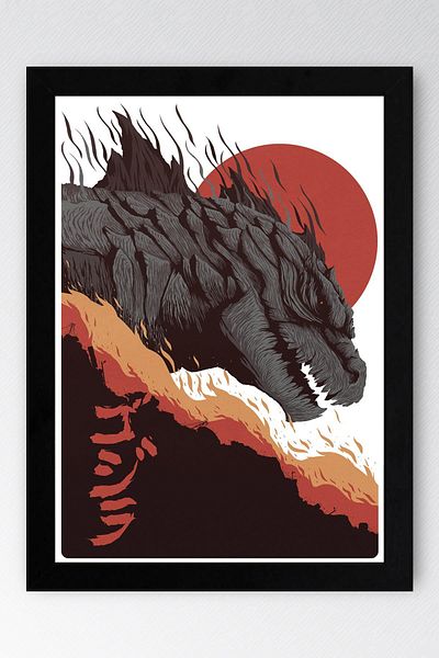 Saturn Pictură înrămată Godzilla - Pictură poster film