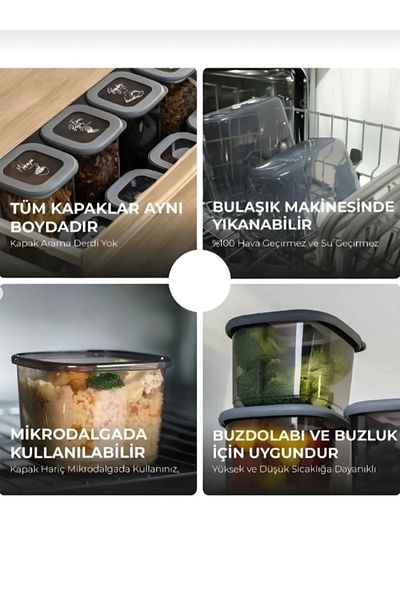 VİZYON 1750 ml Vertical Food Storage Container - 6 Pcs Refrigerator Organizer