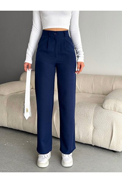 Gönen Passage KADIN DABIL KUMAŞ PANTOLON PALAZZO BOL PAÇA YOUNG TARZ PANTOLON
