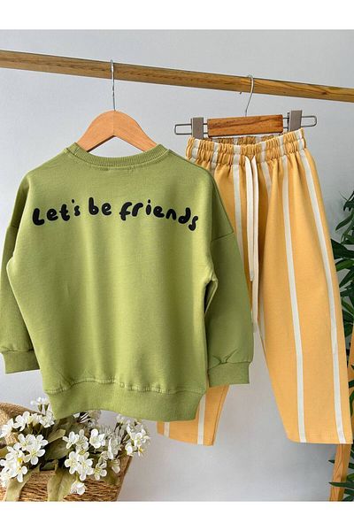 Kids 2 Piece Set with Teddy Bear Cocked Jogger Pants