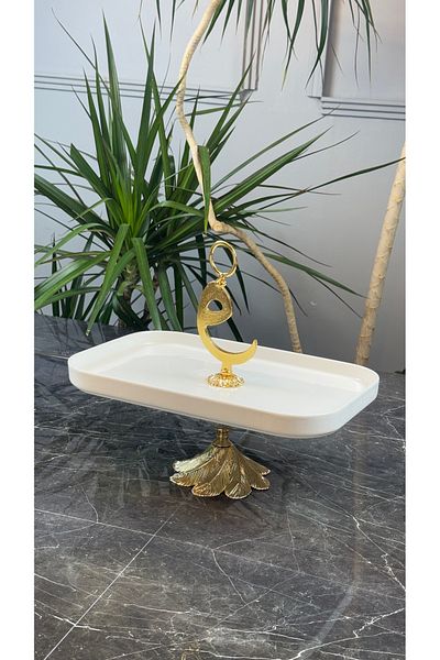 MAY HOME Gold Porcelain Metal Presentation Plate - Special Service
